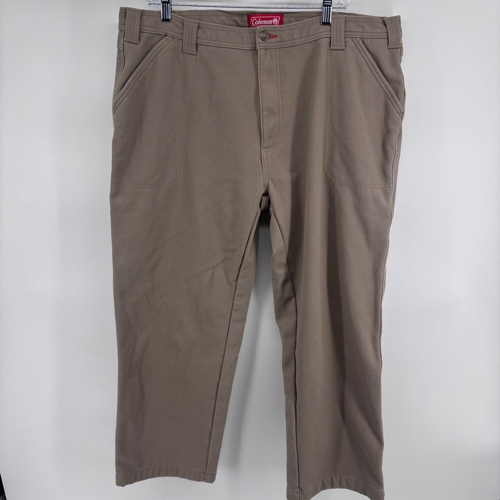 Coleman Men's Canvas Work Pants Carpenter Utility Pockets Brown Size‎ 40/30